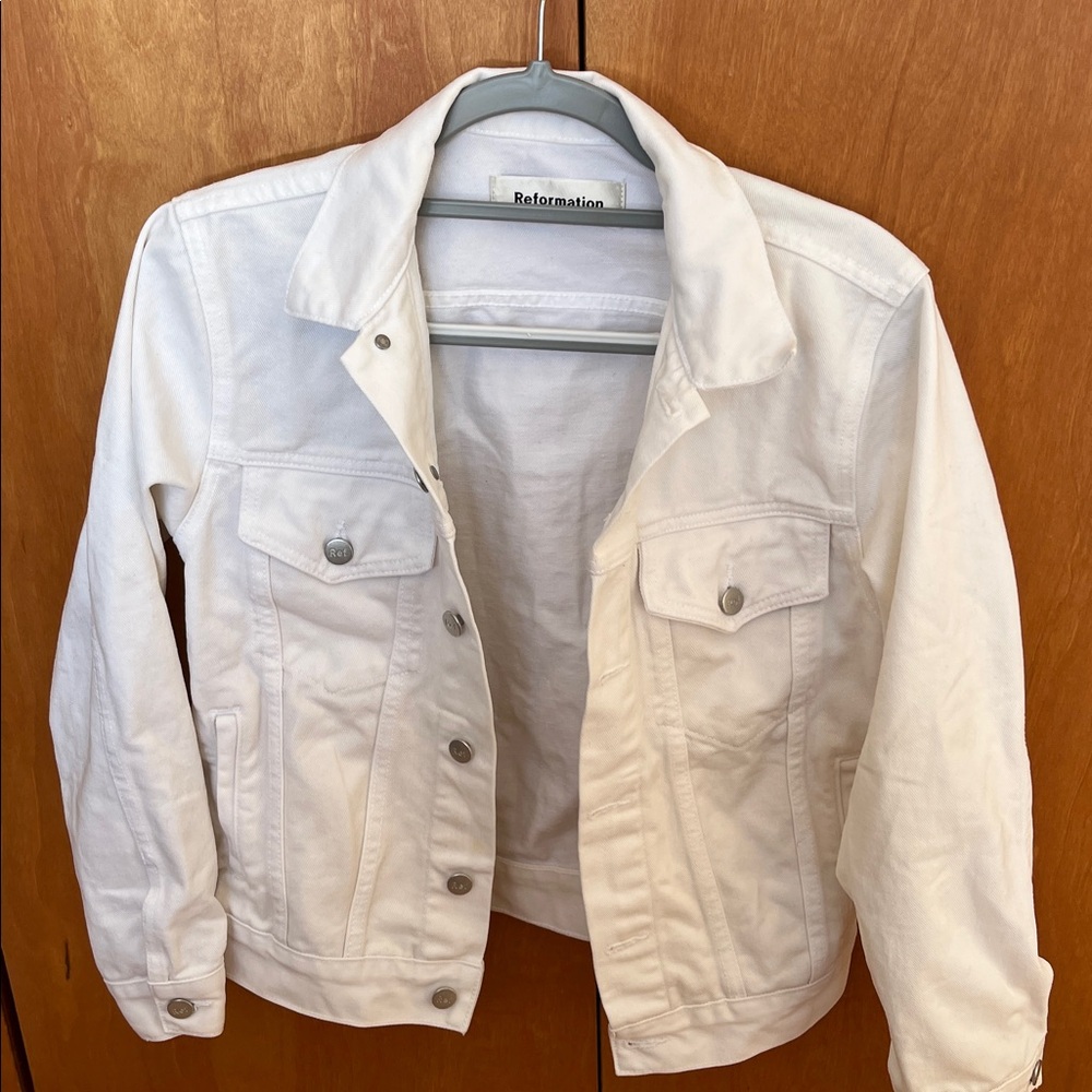 Reformation Rhodes Denim Jacket Optic White